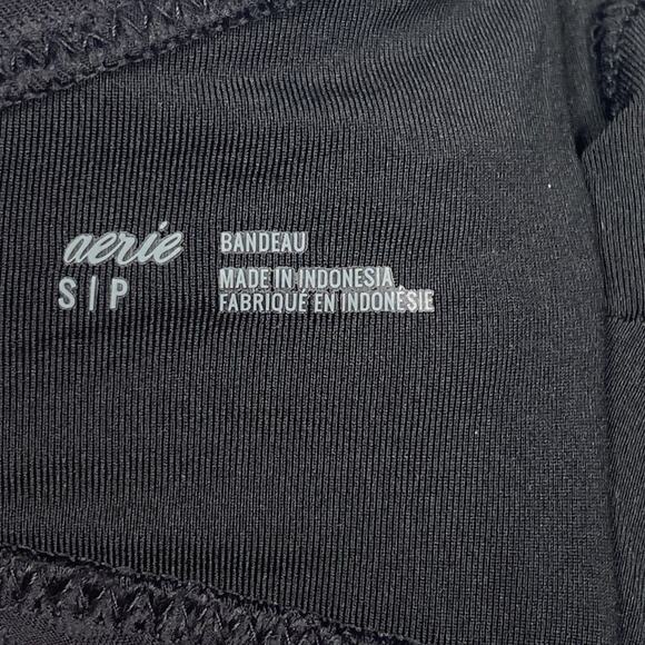 Aerie Bandeau Bikini Top Womens Size Small NWT Gold Strap Keyhole Removable Pad - Picture 3 of 6